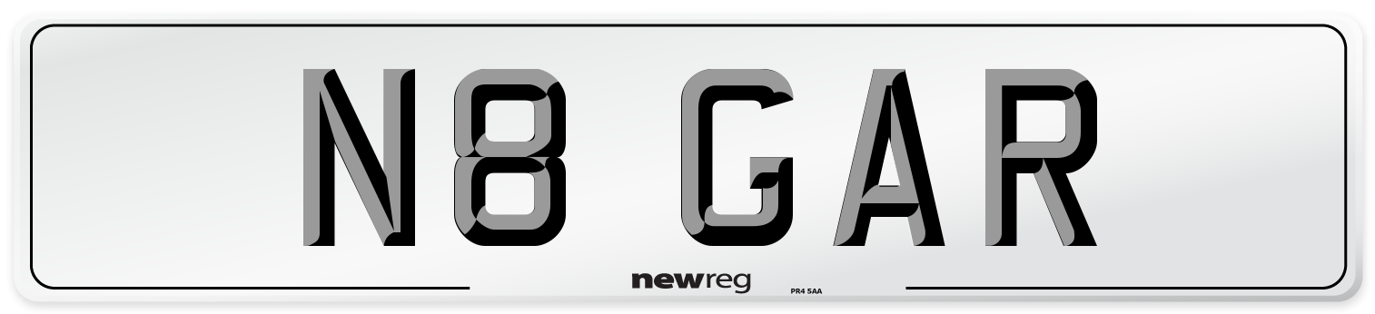 N8 GAR Number Plate from New Reg